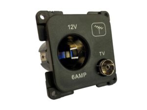 C-LINE 12 VOLT & TV SOCKET BLACK