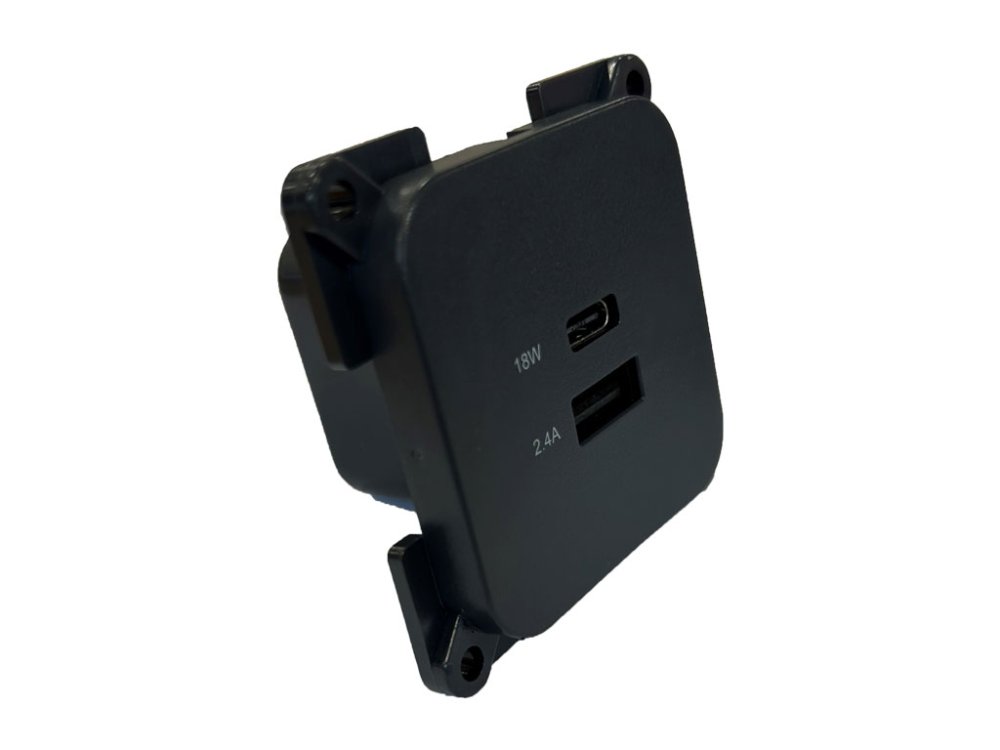 USB-A & USB-C C-Line Socket GREY