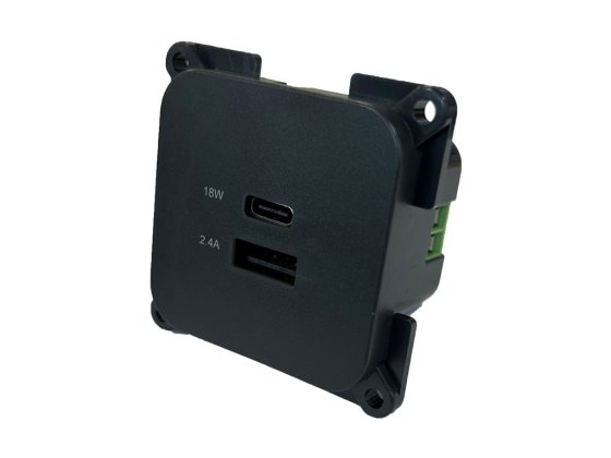 USB-A & USB-C C-Line Socket GREY