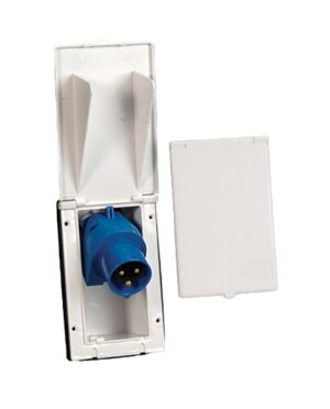 WHITE Rectangular Inlet (Flush Fitted) 240V INLET