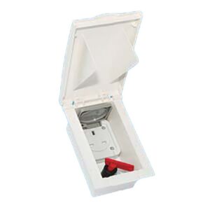 WHITE TND External 13amp Socket Box & Isolator Switch