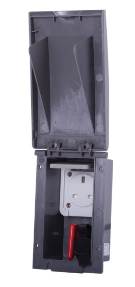GREY TND External 13amp Socket Box & Isolator Switch