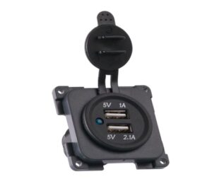C-Line Twin USB Socket - 5 Volt 1Amp & 2.1Amp GREY